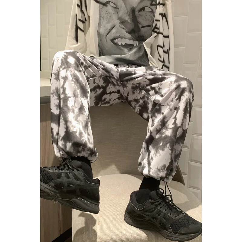 

Tie-dye Pants High Street Ins Tide Brand Harajuku Straight Leg Pants Men's Fried Street Pants Beam Feet Plus Size Pants