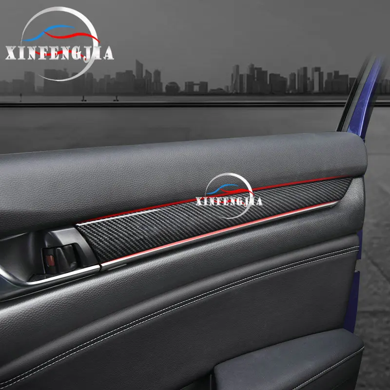 Для Honda Accord 18-19 4x карбоновое волокно цвет межкомнатные дверные молдинги полоса
