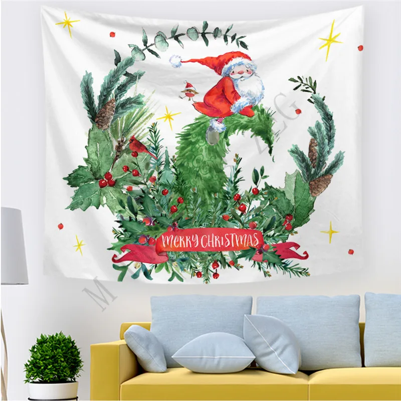 44 дизайна Рождественский гобелен на стену с рисунком Санта оленя снеговика