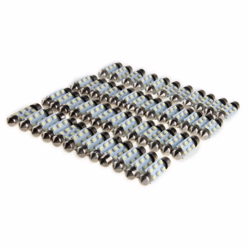 POSSBAY 50 шт./лот 41 мм 6SMD 1210 Белый Автомобильный Стайлинг интерьерный купол фестон