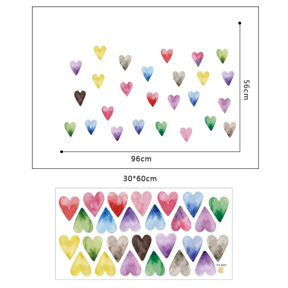 

5Pcs Colorful Heart Wall Sticker Self Adhesive Decal Baby Girl Bedroom Kindergarten Room Decoration Wall Stickers Home Decor