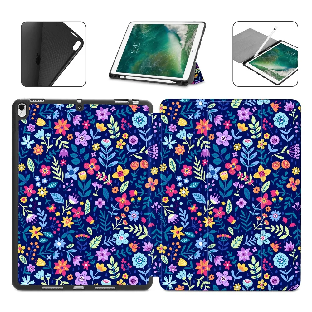 Чехол для iPad Air 3, 10,5 дюймов,, Фолио, резиновый, умный чехол, мягкий, ТПУ, задний Чехол с карандашом, для iPad Pro10.5 дюймов