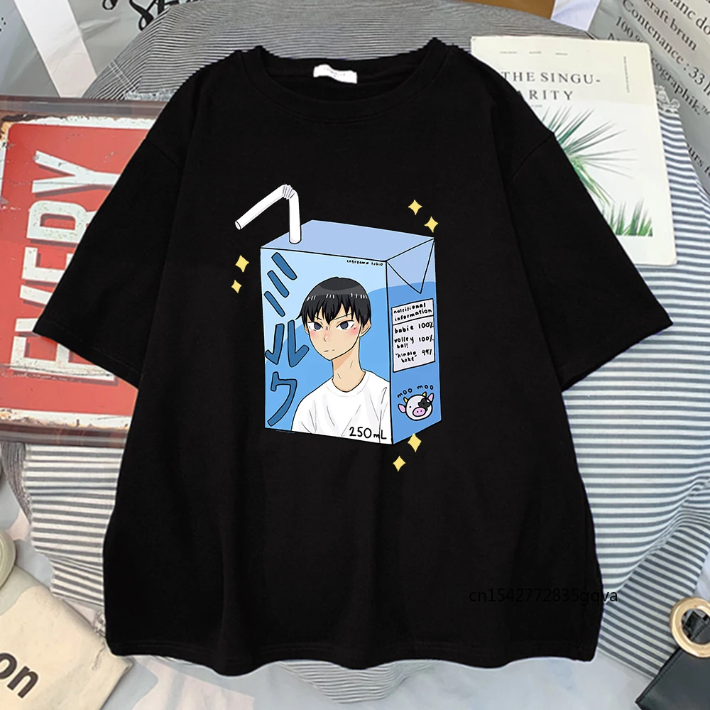 

Kageyama Milk Cute Cartoon Printing Tshirt Womans Style Quality Tees Shirts Creative Loose T Shirts Vogue Soft Women'S T-Shirt