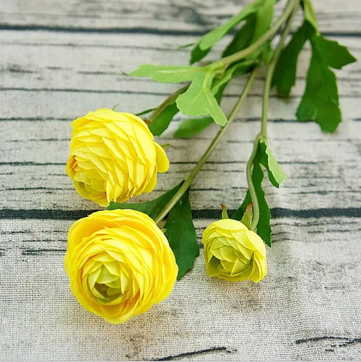 1 Шт Искусственный Ranunculus Asiaticus поддельные Цветы шелк флорес artificiales флер пион для Свадебные украшения дешевые Цветок пионы - Цвет: B