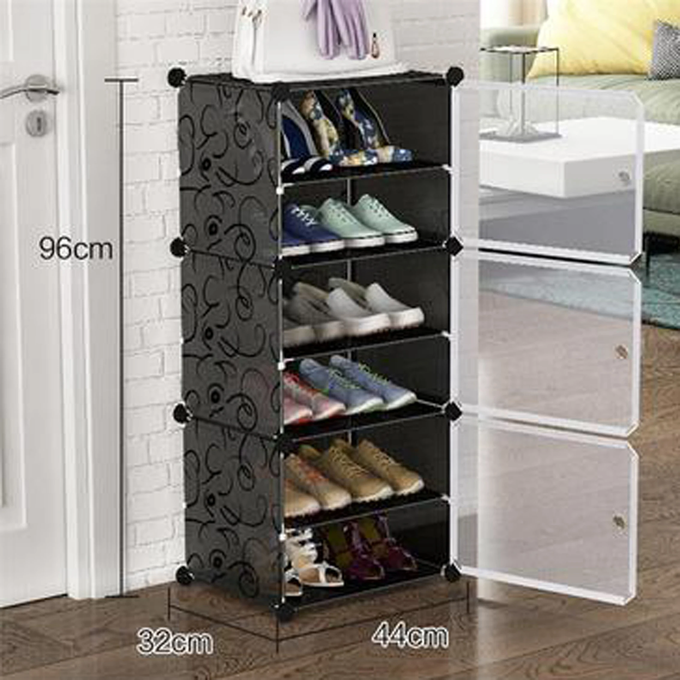 

Simple Shoe Cabinet With Multi-Layer Shoe Rack, Solid, Dustproof, Transparent, Outdoor Rain Proof And Sunscreen Belt Door