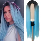 Длинный прямой синтетический парик Лолиты QZY с эффектом омбре, касплей парик из термостойкого волокна для вечерние плея, вечернийПовседневный для женщин токийские мстители