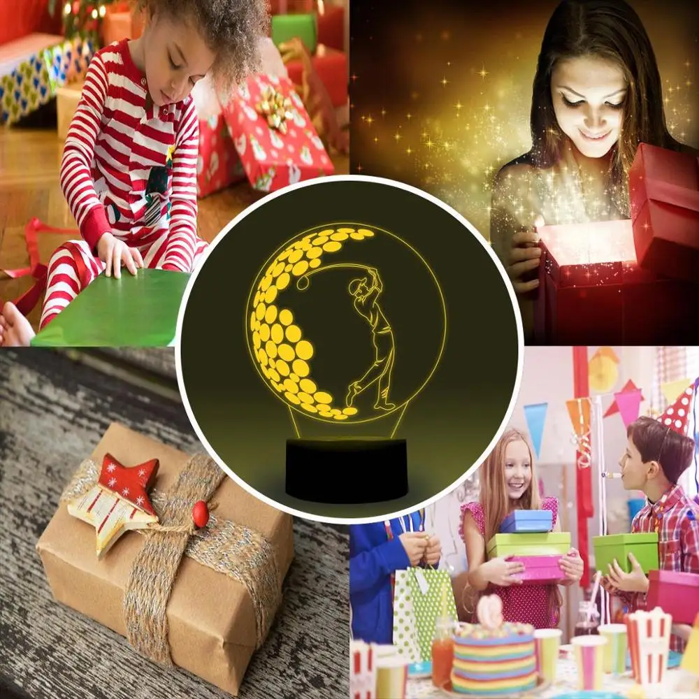 NiteApps 3D гольф плеер ночник настольная лампа Иллюзия украшение подарок на день