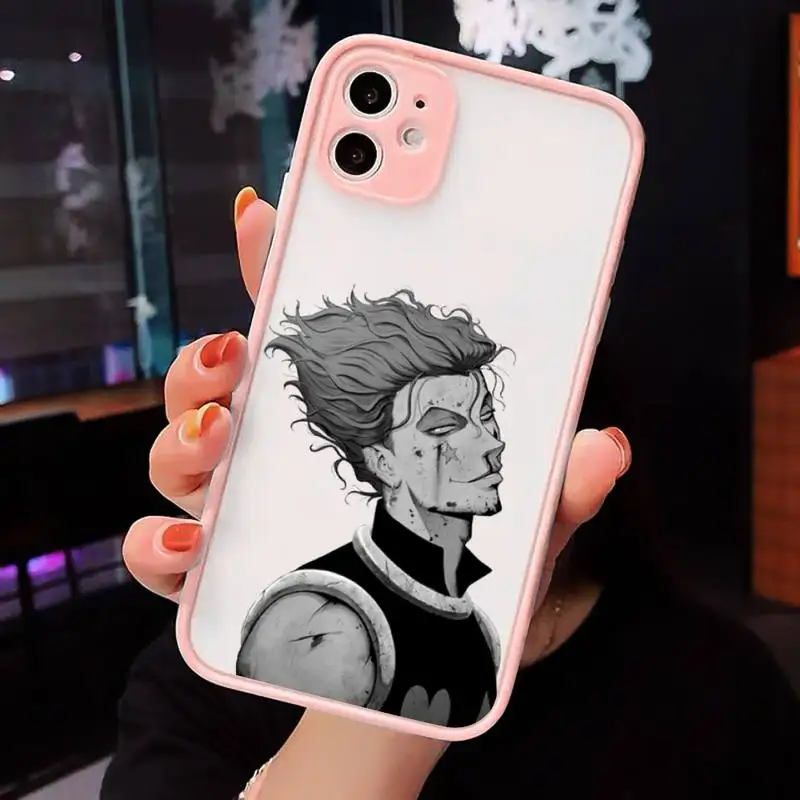 

hunter x hunter Phone Case For iPhone 12 11 Mini Pro XR XS Max 7 8 Plus X Matte transparent Pink Back Cover