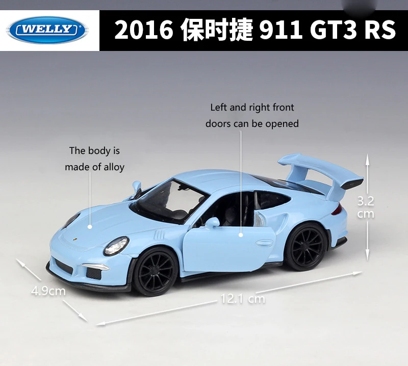 Весы WELLY Diecast 1:36 2016 Porsche 911 GT3 RS спортивный автомобиль модель автомобиля
