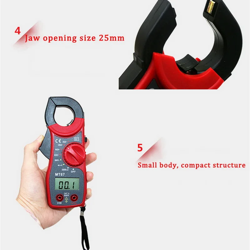 New 1Pcs MT87 Clamp Meters LCD Digital Multimeter Measurement AC/DC Voltage Tester Current Resistance High Quanlity | Инструменты