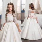 Glitz пышные платья для маленькой принцессы Бесплатная доставка платье для девочки с цветами платье для первого причастия