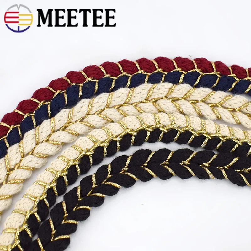 Meetee 9yards 1.5cm Cotton Braid Webbing Ribbon Twisted Rope DIY Scarf Jewelry Apparel Home Crafts Sewing Accessories Lace BD294 | Дом и сад