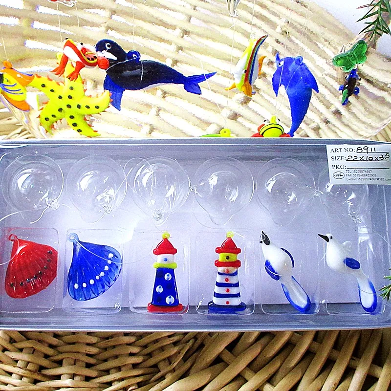 6 шт. на заказ ручной работы Плавающие Стеклянные рыбки миниатюрная статуэтка