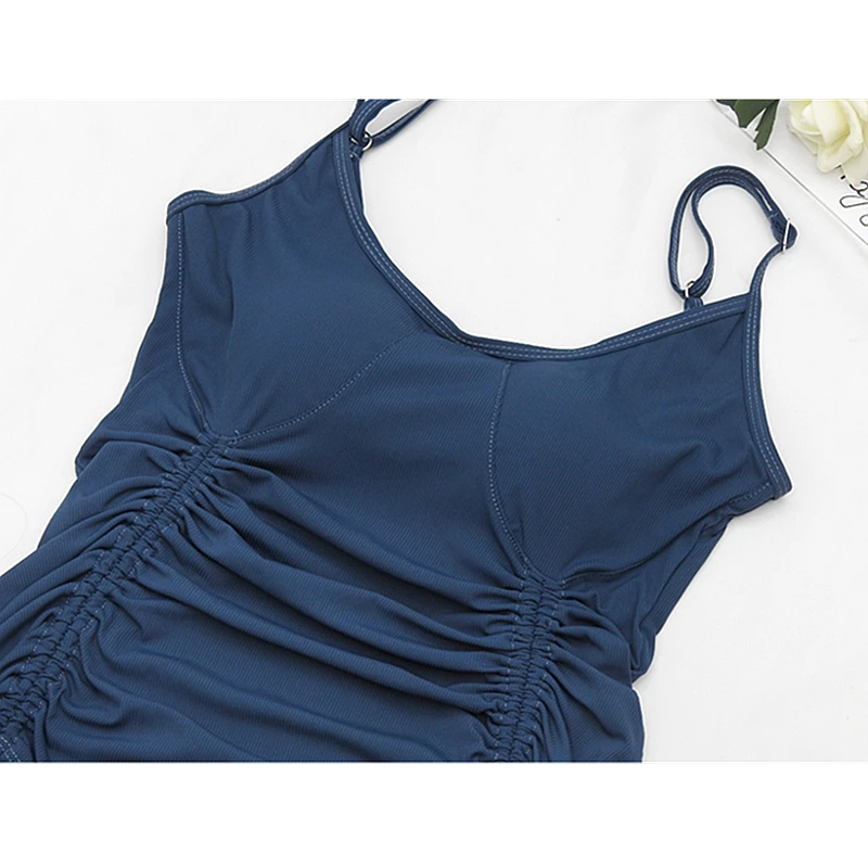 GLAUKE женский сексуальный однотонный комплект бикини с высокой талией и V-образным