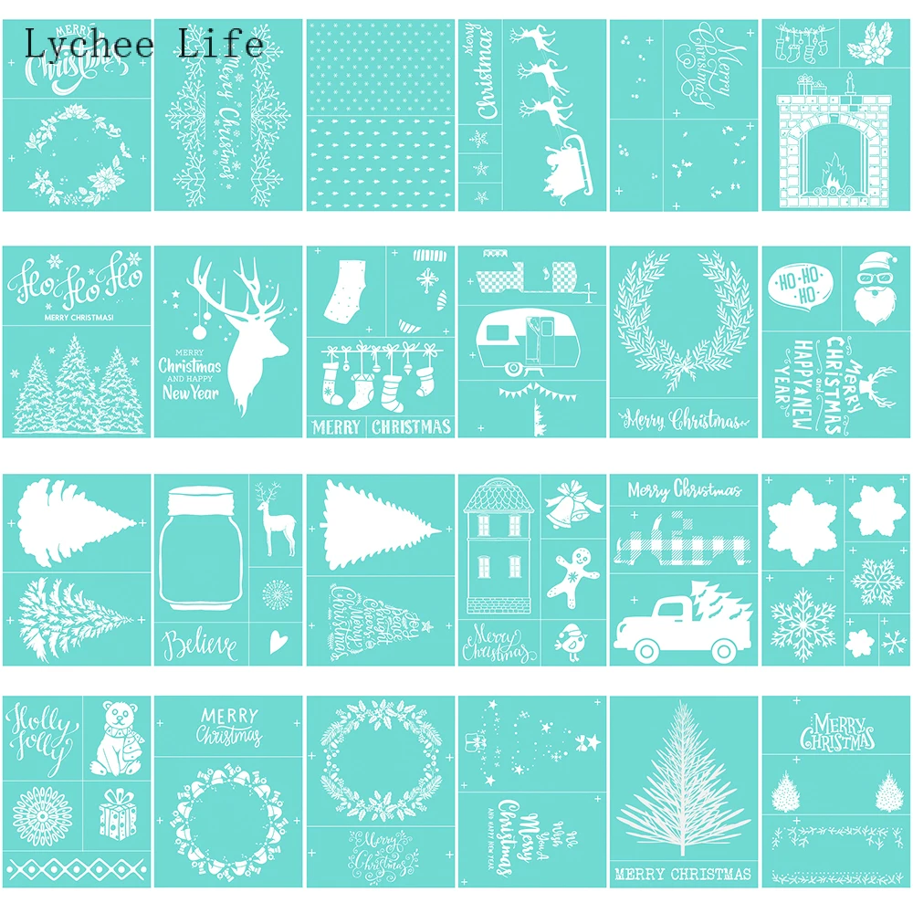 Самоклеящаяся трафарет Lychee Life для шелкографии с сеткой рождественского