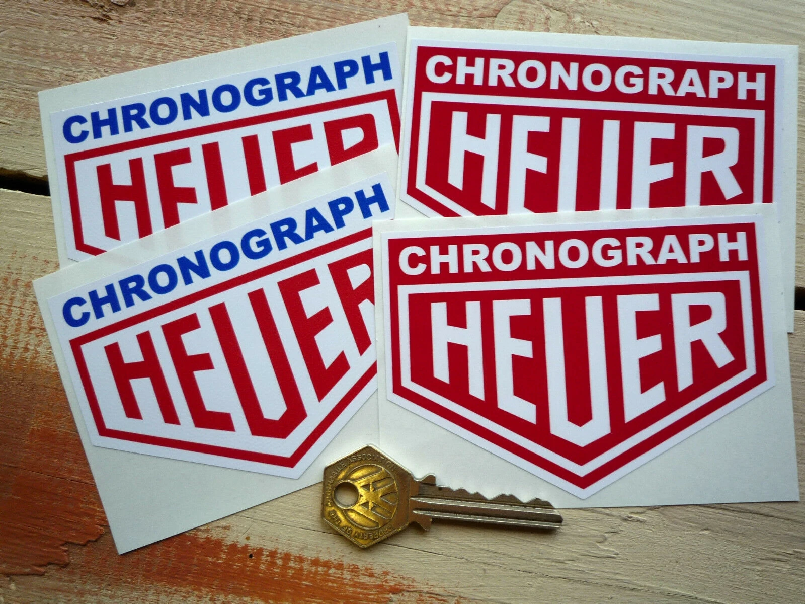 

For x2 Heuer Chronograph Classic Racing Car Stickers Pair Rally F1 Race Formula One