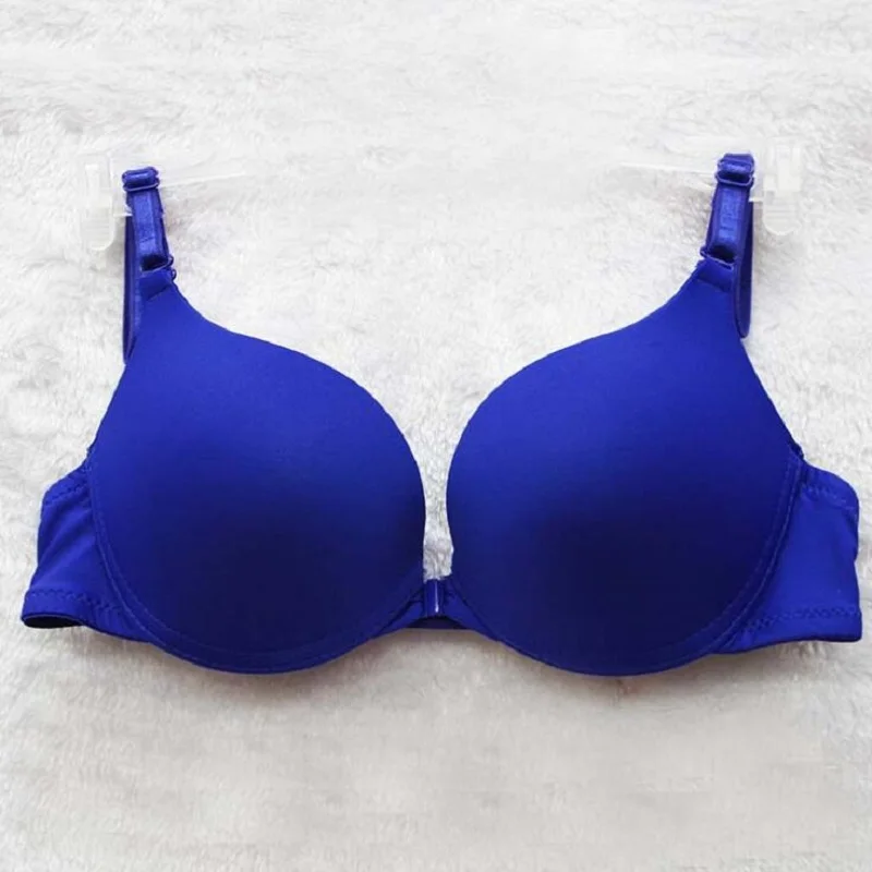 Модный бюстгальтер пуш ап с регулируемой пряжкой карамельных цветов гладкое