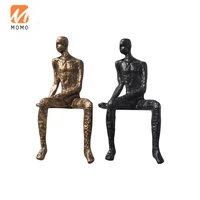 rzone modern minimalist cast iron figure sitting bookcase table side decorations small ornaments abstract craft decoration tz
