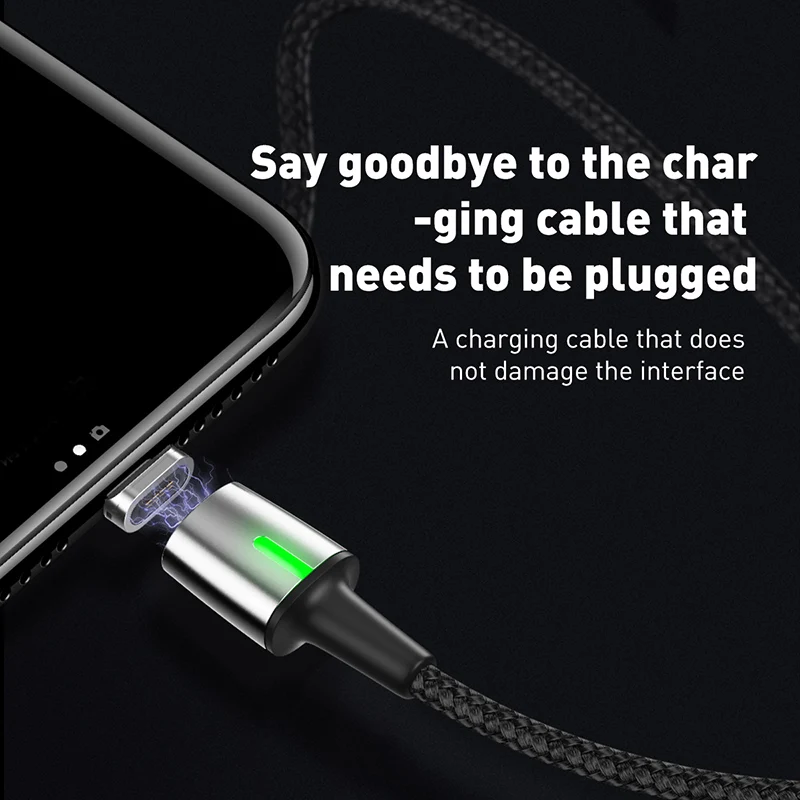 Магнитный кабель Micro USB Baseus для iPhone Samsung быстрая зарядка магнитное зарядное