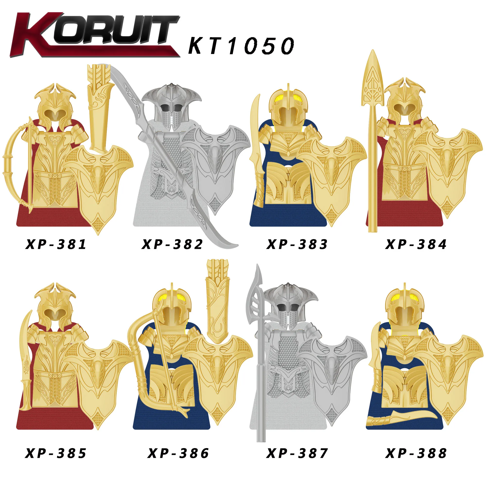 

1PCS LOTR Elves Soldier Orcs Army Figures Armor Guard Warrior Archer Medieval Knights Building Blocks Bricks toys for kid gifts