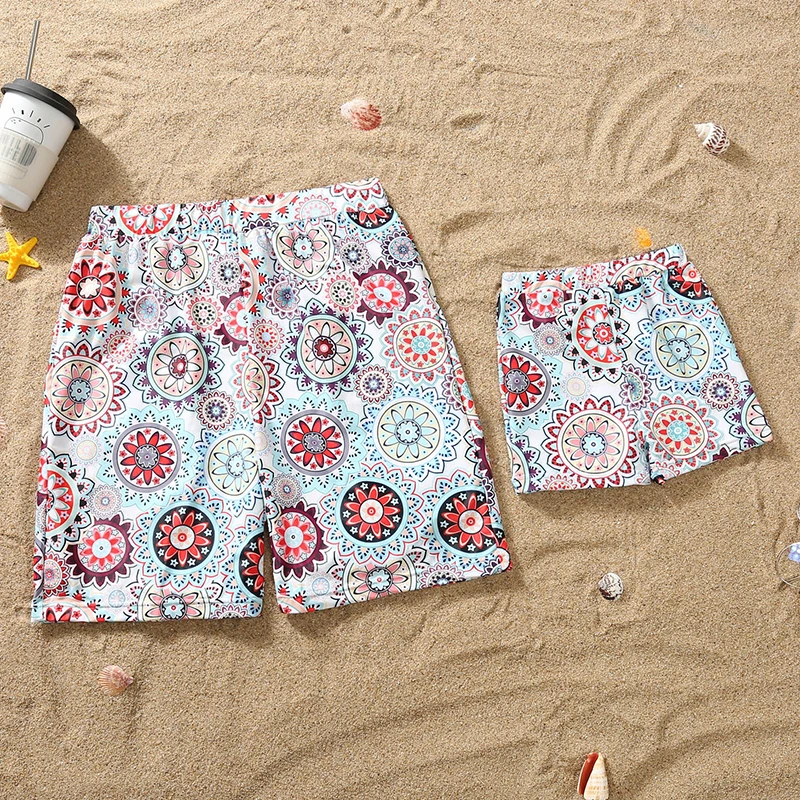 Комплект бикини для семьи оранжевый купальник с принтом пряжкой мамы дочери и