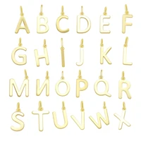real gold plated brass smooth 26 letters pendant for earrings necklace diy makings alphabet a z mini charm fashion jewelry gift