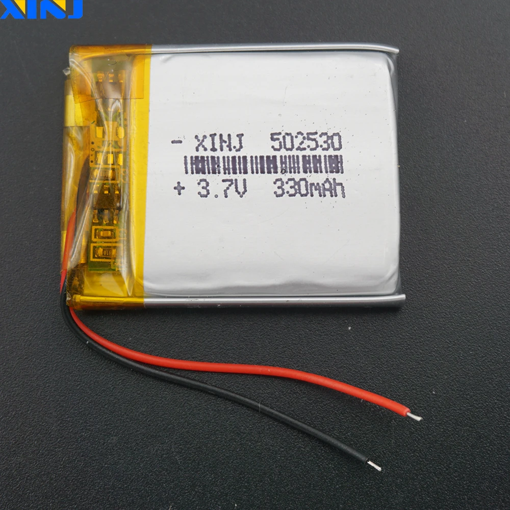 XINJ 3.7V 330mAh Polymer Rechargeable Li Lithium Battery LiPo 502530 For GPS Sat Nav Smart Watch Bluetooth Earphone Headset | Электроника