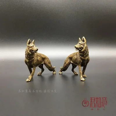 

Античное украшение из чистой меди, волк, украшение для дома, декоративные изделия ручной работы