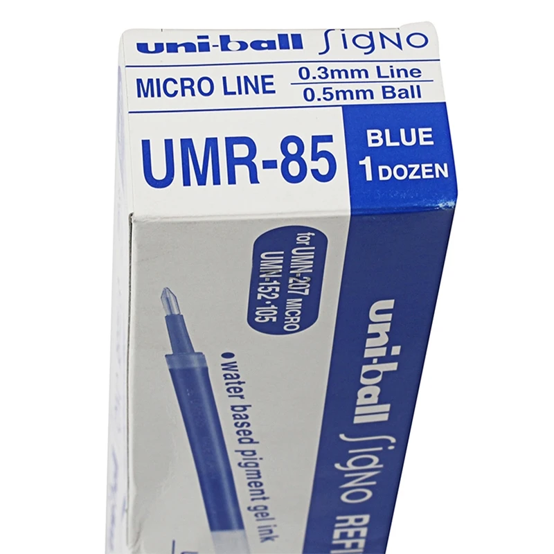 24 шт одношаровые UMR-85 Signo заправки для UMN-152/207/105 микро линия 0,5 мм роликовый мяч Япония черный/синий/красный/синий черный цвета
