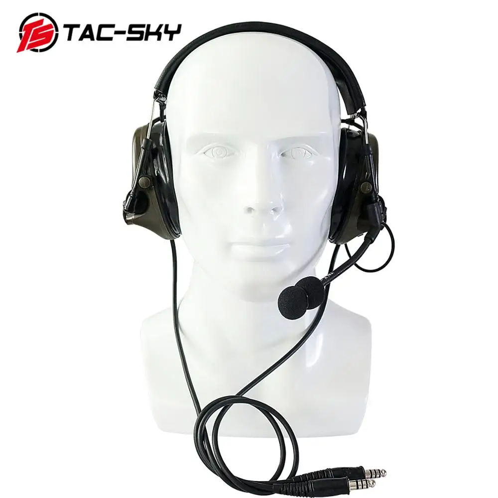 COMTAC TAC-SKY comtac iii силиконовые наушники с двойным проходом версия шумоподавления пикап Военная стрельба тактические наушники FG