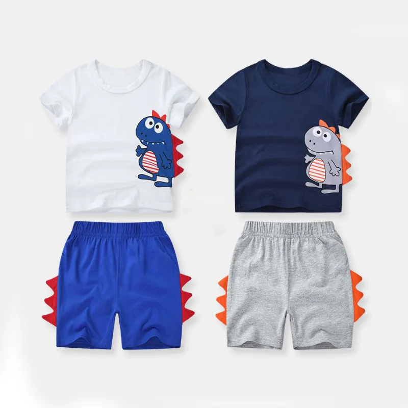 2 шт. хлопковая футболка и шорты для мальчиков девочек|Комплекты одежды девочек| |