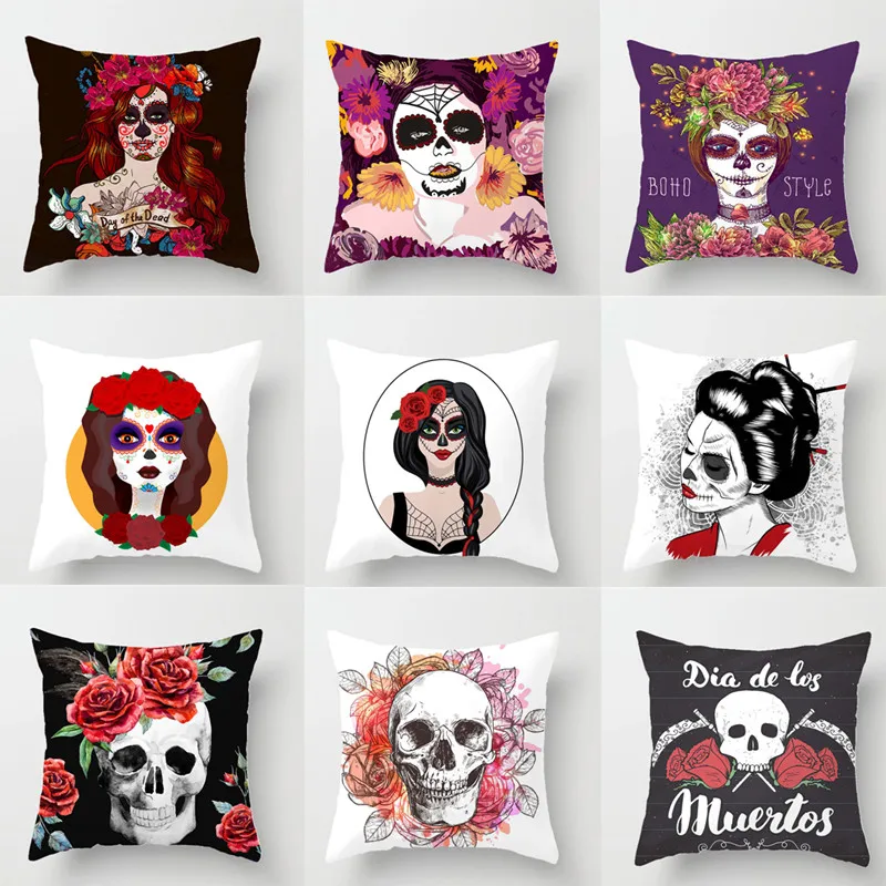 

Чехол на подушку с изображением зомби невесты на Хэллоуин, страшные привидения, искусственная кукла, Чехол на подушку, наволочка, новогодни...