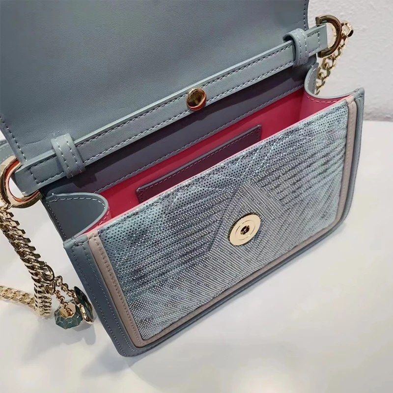 

Genuine Leather Ladies Small Square Bag Flash Two-Layer Cowhide Single Shoulder Messenger Lizard Pattern Net Red Same Style