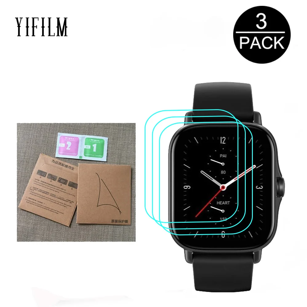 

3Pcs HD Clear Film For Huami AMAZFIT GTS 2e GTS2e Watch Full Screen Protector 0.08MM Ultra Thin Soft TPU Hydrogel Film Not Glass