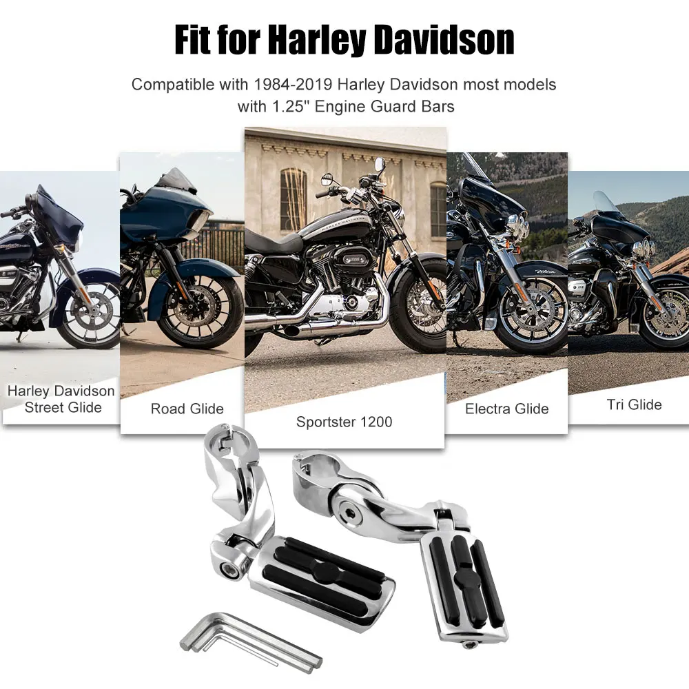 Мотоцикл шоссе подножки 1 25 &quotкороткий угловой Регулируемый хром для Yamaha Honda Suzuki |