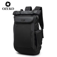 ozuko men travel backpack casual usb charging laptop bag pack for man waterproof teenage schoolbag large capacity bags mochilas