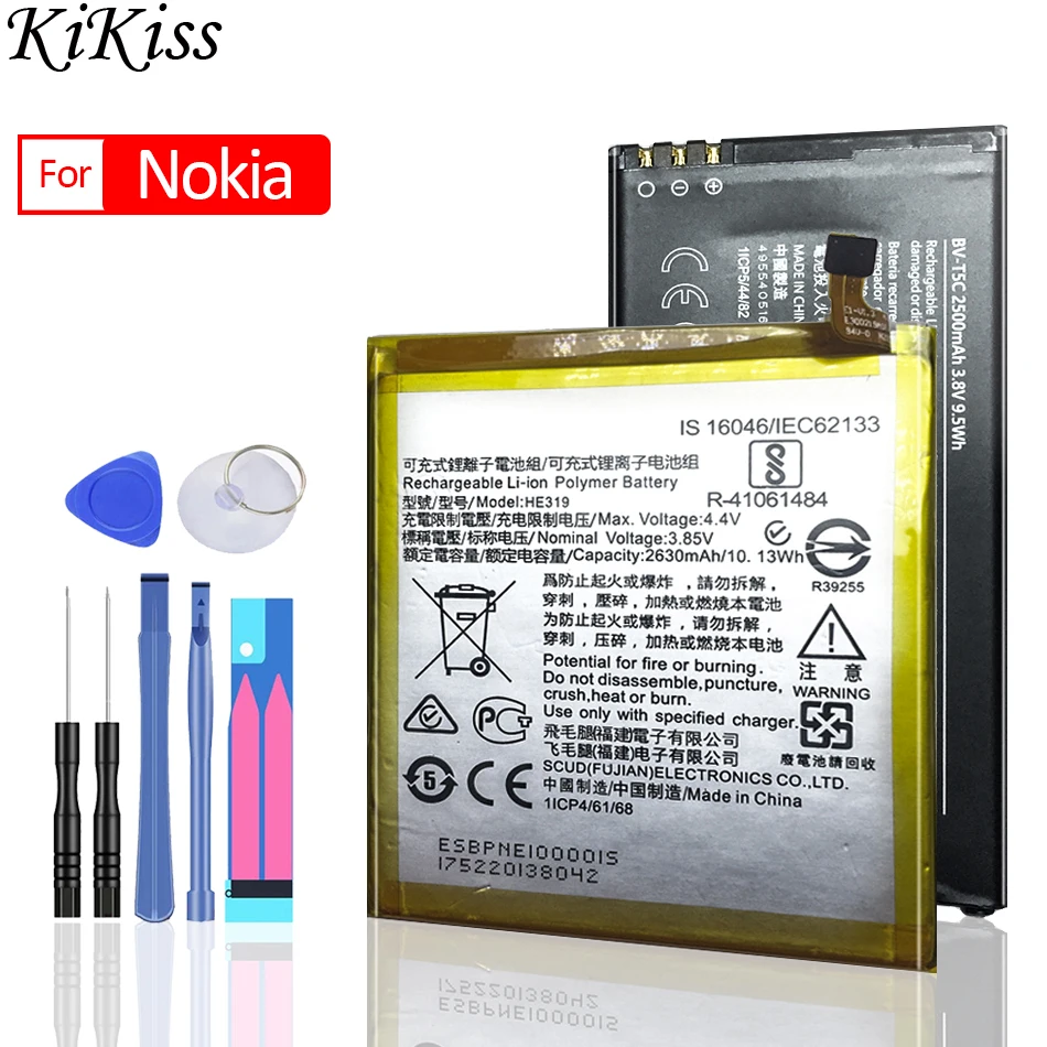 

HE319 Battery For Nokia 2 3 3.1 3.2 5 6 2nd 7 plus 7.1 8 Sirocco 8 8.1 2018 3.1 Plus 9 WT330 X X2 X6 X7 X71 TA-1029 TA-1020