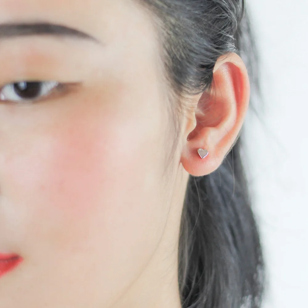 Trustdavis Настоящее серебро 925 пробы модные милые крошечные Асимметричный полый