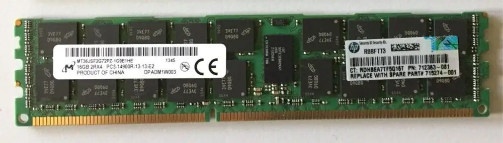 708641-B21 712383-081 715274-001 аккумулятор большой емкости 16GB 2RX4 DDR3-1866 PC3-14900R ECC REG | Компьютеры