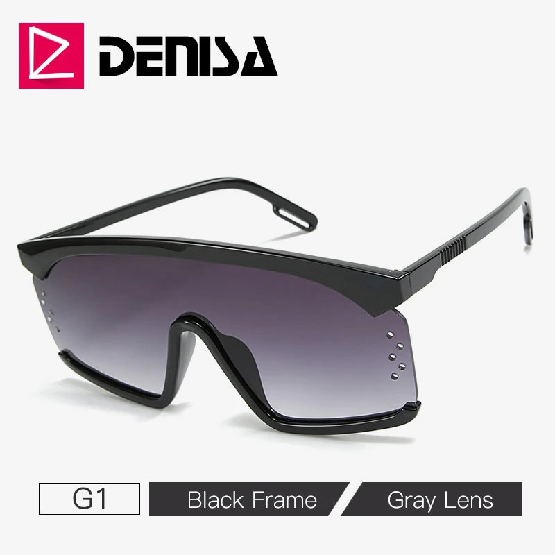 G1 Gray Sunglasses DENISA модные негабаритные женские солнцезащитные очки, брендовая дизайнерская квадратная большая рама, солнцезащитные очки с защитой от ультрафиолета для женщин G2087 - Цвет линз: G1 Gray Sunglasses
