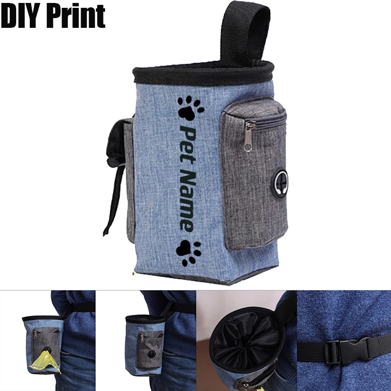 

DIY Print Letter Pet Dog Training Bag Portable Treat Snack Bait Obedience Agility Outdoor Feed Storage Pouch Reward Waist Bags