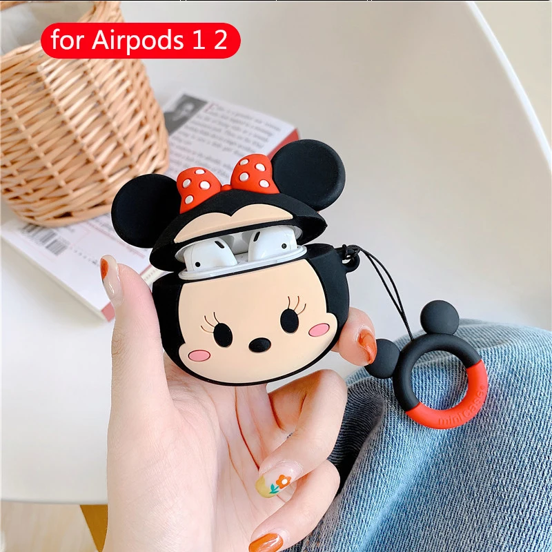 Для Apple Airpods чехол силиконовые милые аксессуары для мультяшных Airpods 2 Наушники коробка Беспроводная bluetooth-гарнитура защитный чехол