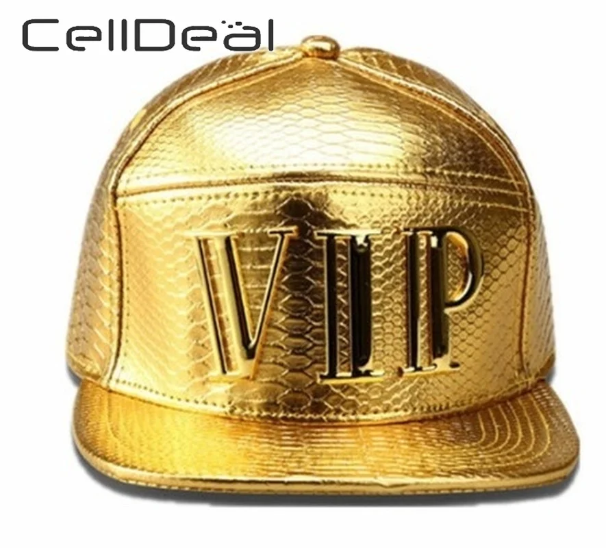 1 шт. хип-хоп бейсболка стиль золото &quotVIP&quot логотип кожа ПУ бейсболки США рэп DJ
