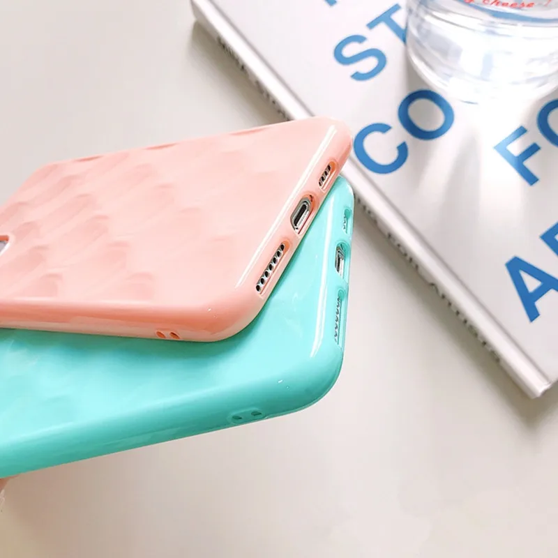 Простой милый однотонный чехол в горошек для телефона Iphone 11 11pro Max X Xs Xsmax Xr 6 7 8 Plus
