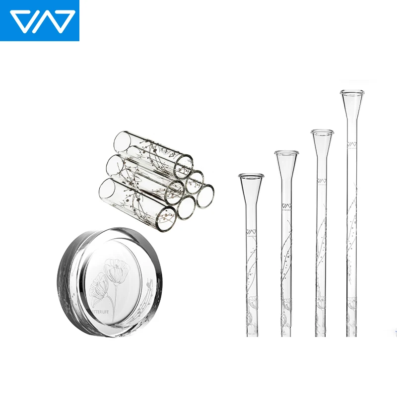 

VIV Crystal Shrimp Ornamental Glass Printing House Nest Feeding Basin Tube