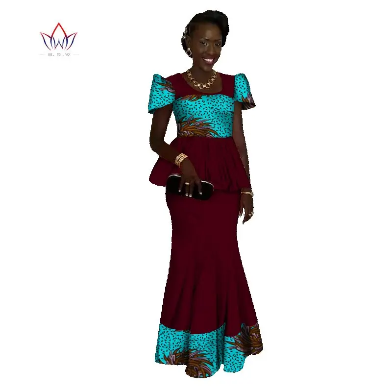 Dashiki African Clothes clothing For Women O-neck Traditional Plus Size Women Clothing Two Piece Set  Ladies Skirt Suit WY1080
