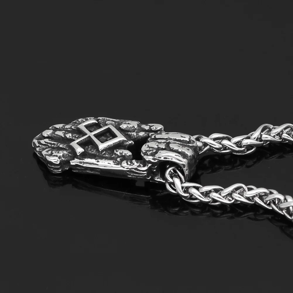 Нержавеющая сталь скандинавский Викинг амулет символ Одина ожерелье с дизайном