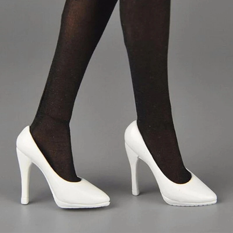 

1/6 Scale Female Shoes White High Heels Fit For 12" Figure Action Model Doll Body Accessory