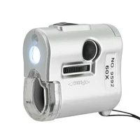 60x pocket magnifier uv led light jeweler loupe magnifying glass microscope mini pocket size cellphone photograph