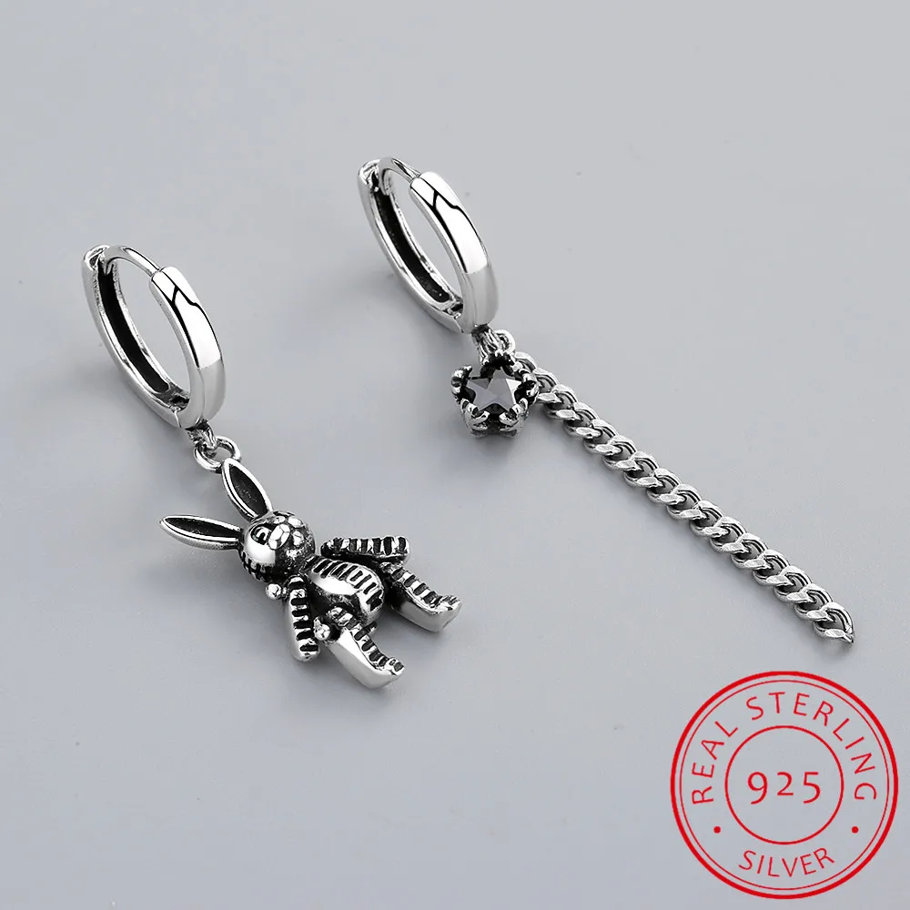 Женские асимметричные серьги кольца из серебра 925 пробы|Серьги-кольца| |